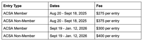 key dates 2026 competition